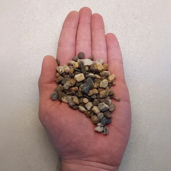 AquaDella Gravel Dark Coarse View on hand